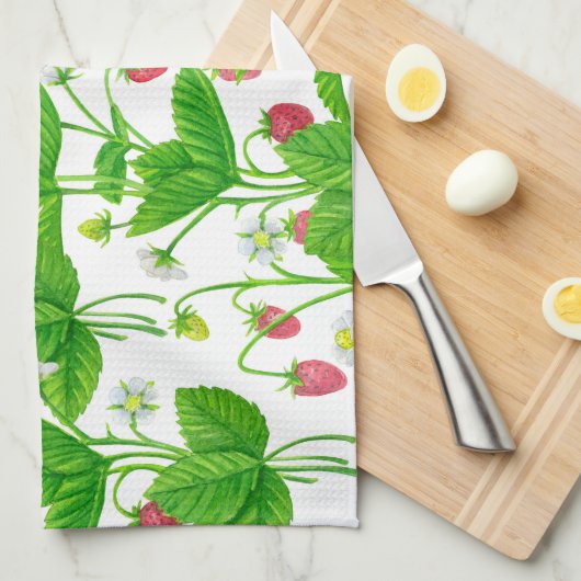 Erdbeergarten Geschirrtuch (Viertel Falte)