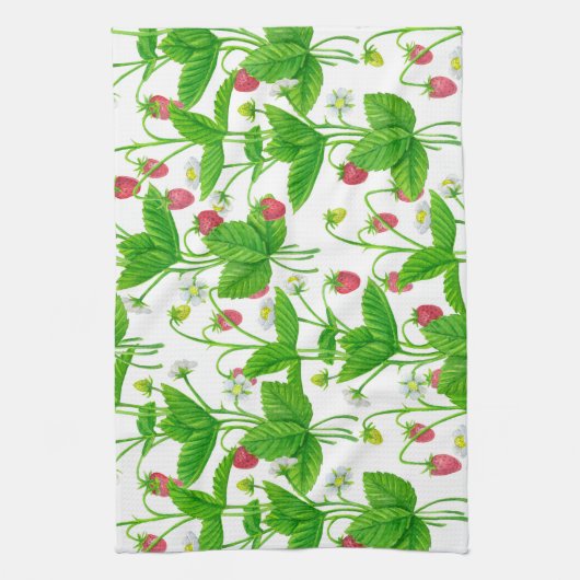 Erdbeergarten Geschirrtuch (Vertikal)