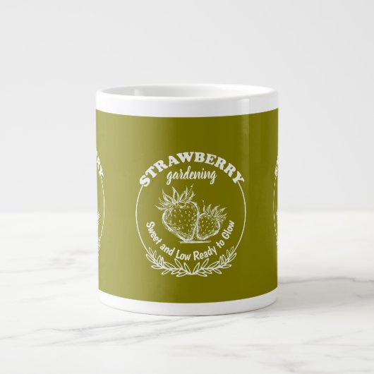 Erdbeergarten Jumbo-Tasse (Vorderseite)