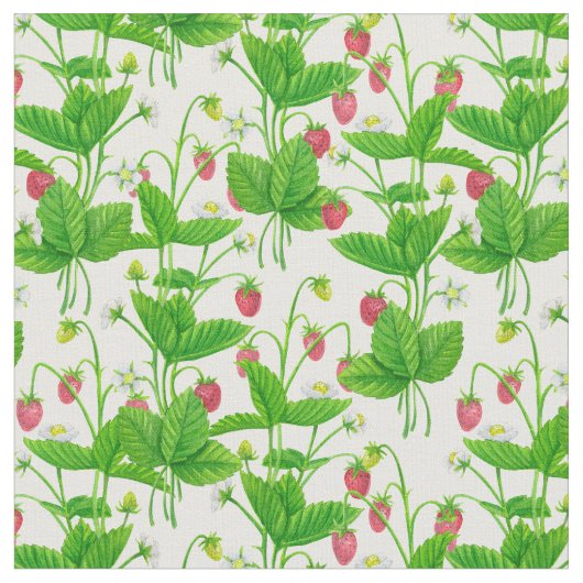 Erdbeergarten Stoff (Nahaufnahme)