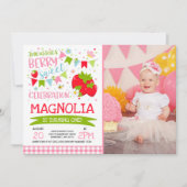 Erdbeergeburtstags-Einladungs-Beeren-Bonbon-Party Einladung (Vorderseite)