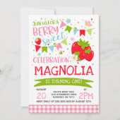 Erdbeergeburtstags-Einladungs-Beeren-Bonbon-Party Einladung (Vorderseite)