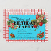 Erdbeergeburtstags-Party Einladung (Vorne/Hinten)