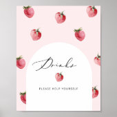 Erdbeergetränke bitte bedienen Sie sich Poster (Vorne)