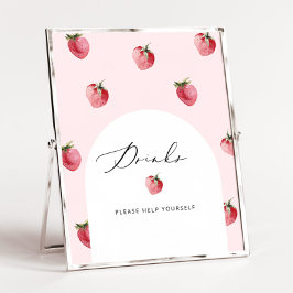 Erdbeergetränke bitte bedienen Sie sich Poster