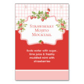 Erdbeergetränkeschild Mocktails oder Cocktails Tischnummer (Rückseite)