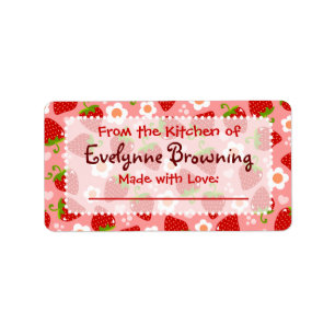 Erdbeergewohnheits-Einmachen/Glas-Aufkleber Adressaufkleber