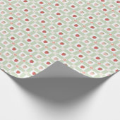 Erdbeergingham Pastellgrün 1. Geburtstag Geschenkpapier (Ecke)