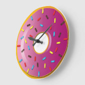 Erdbeerglasig-glänzender Krapfen Große Wanduhr (Winkel)
