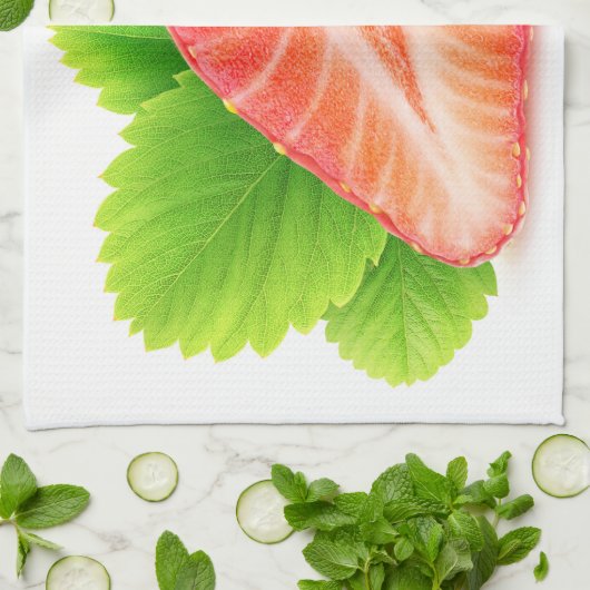 Erdbeerhalle Geschirrtuch (Gefaltet)