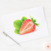 Erdbeerhalle Ovaler Aufkleber (Umschlag)