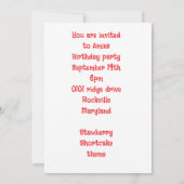 Erdbeerhaus und Party Einladung (Rückseite)