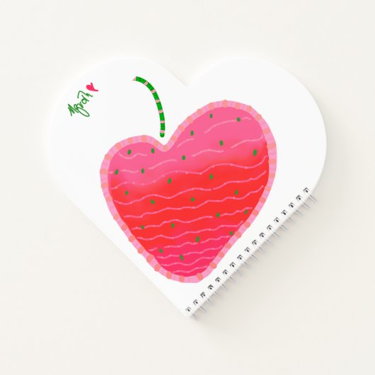 Erdbeerheart-Notizbuch Notizblock (Rückseite)