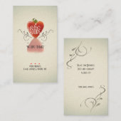 Erdbeerherz (Backen/Koch/Kuchendekoration) v2 Visitenkarte (Vorne/Hinten)