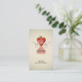 Erdbeerherz (Backen/Koch/Kuchendekoration) v2 Visitenkarte (Stehend Vorderseite)