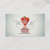 Erdbeerherz (Backen/Kochen/Kuchen-Dekoration) Visitenkarte (Vorderseite)