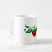 Erdbeerherz Kaffeetasse (Vorderseite Links)