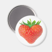 Erdbeerherz Magnet (Vorderseite/Rückseite)