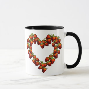 Erdbeerherz Tasse