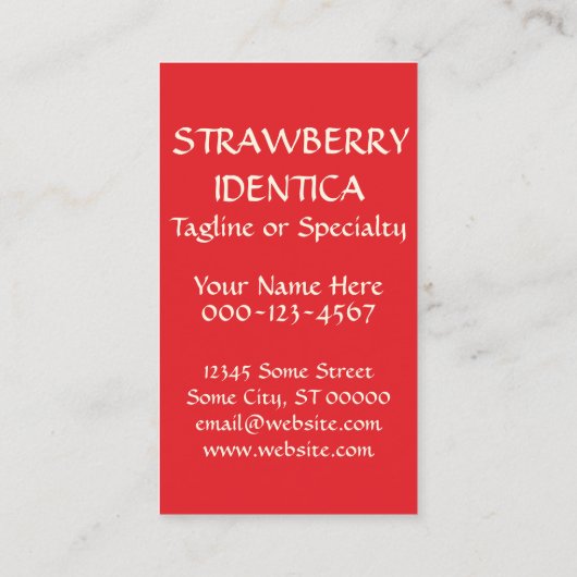 Erdbeerherz Visitenkarte (Rückseite)