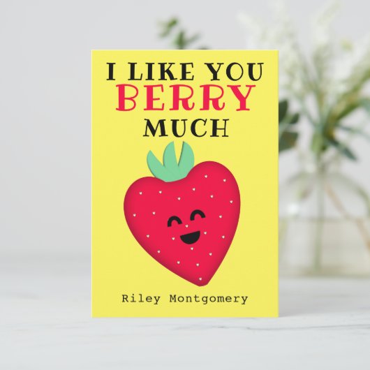 Erdbeerherz wie Sie Berry Much Valentine (Stehend Vorderseite)