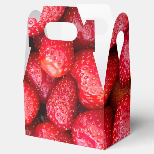 Erdbeerhintergrund Geschenkschachtel (Geöffnet)