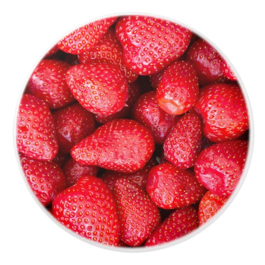 Erdbeerhintergrund Keramikknauf (Vorderseite)