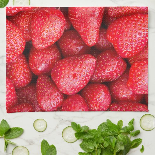Erdbeerhintergrund Küchentuch (Gefaltet)