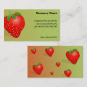Erdbeerhintergrund Visitenkarte (Vorne/Hinten)