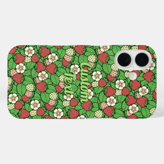 Erdbeerhintergrundmuster Case-Mate iPhone Hülle (Rückseite (Horizontal))