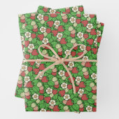 Erdbeerhintergrundmuster Geschenkpapier Set (Beispiel)
