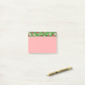 Erdbeerhintergrundmuster Post-it Klebezettel (Auf Schreibtisch)