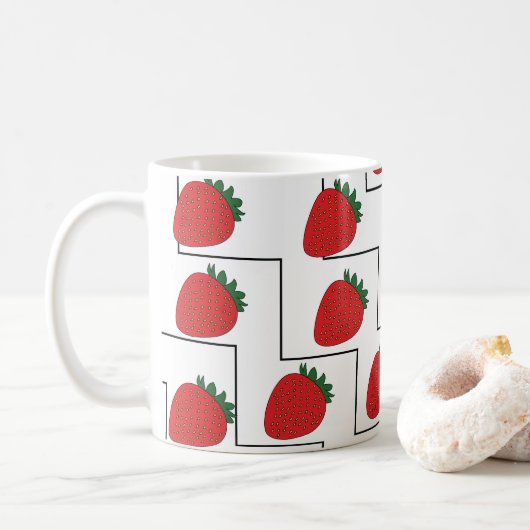 Erdbeerk Chevron Streifen Kaffeetasse (Mit Donut)