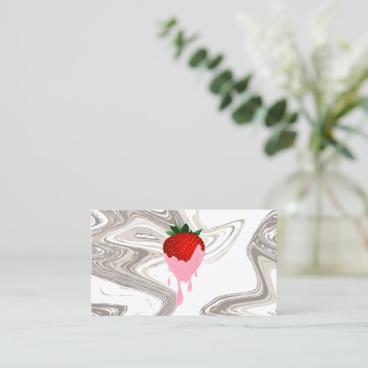 Erdbeerkarte (Erdbeerkarte) Visitenkarte (Stehend Vorderseite)
