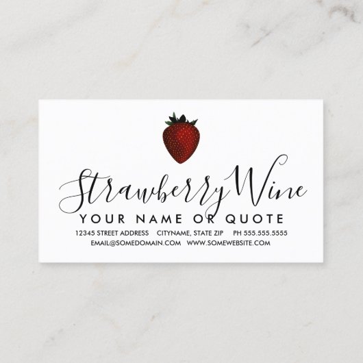 Erdbeerkarte Visitenkarte (Rückseite)