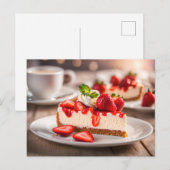 Erdbeerkäsekuchen Postkarte (Vorne/Hinten)