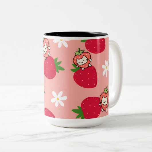 Erdbeerkatze Tasse (VorderseiteRechts)