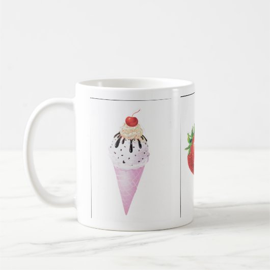 Erdbeerkegel Kaffeetasse (Links)