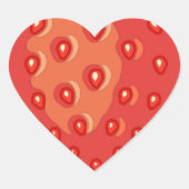 Erdbeerkleber (Herz) Herz-Aufkleber (Vorderseite)