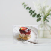 Erdbeerkleine Gateau-Visitenkarte Visitenkarte (Stehend Vorderseite)