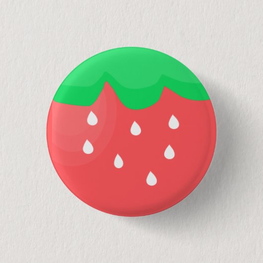Erdbeerknopf Button (Vorderseite)