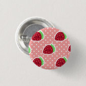 Erdbeerknopf Button (Vorne & Hinten)