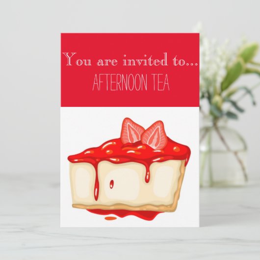 Erdbeerkoch Nachmittagstee Party Einladung (Stehend Vorderseite)