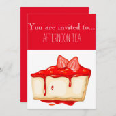 Erdbeerkoch Nachmittagstee Party Einladung (Vorne/Hinten)