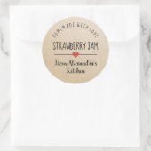 Erdbeerkonfitüre mit Liebe Runder Aufkleber (Tasche)