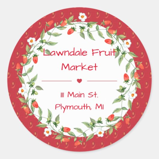 Erdbeerkonserven Runder Aufkleber (Vorderseite)