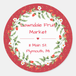 Erdbeerkonserven Runder Aufkleber