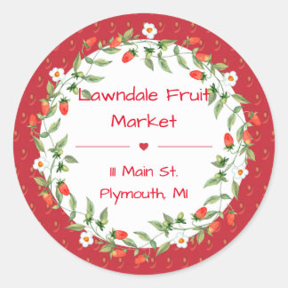 Erdbeerkonserven Runder Aufkleber