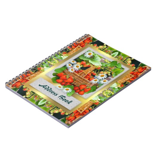 Erdbeerkorb ~ Adressbuch Notizblock (Linke Seite)