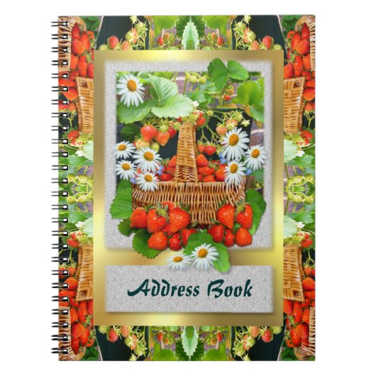 Erdbeerkorb ~ Adressbuch Notizblock (Vorderseite)